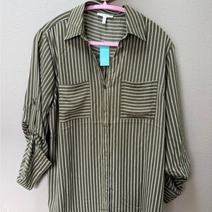 Maurice’s- women NWT- size large- Striped Button-Up Shirt